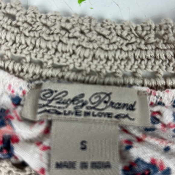 Lucky Brand Paisley Sleeveless Tank Top with Lace Details - Picture 3 of 7